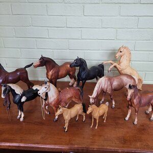 Vintage Breyer Horses Horse LOT of 10 with Blankets Brown Black Tan Marx USA